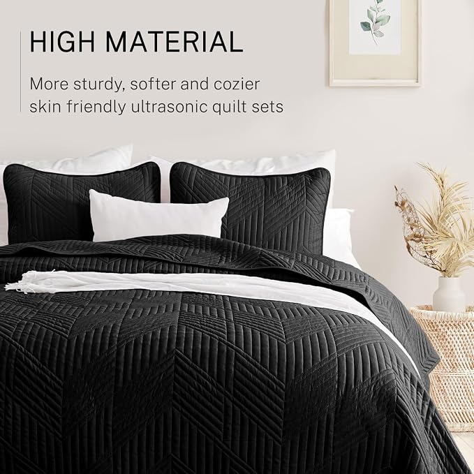 Exclusivo Mezcla Ultrasonic Full Queen Quilt Bedding Set, Soft Microfiber - Image 4