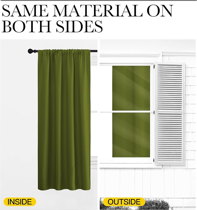 NICETOWN Window Curtains Blackout Drapes, Thermal Insulated Solid Rod Pocket - Image 6