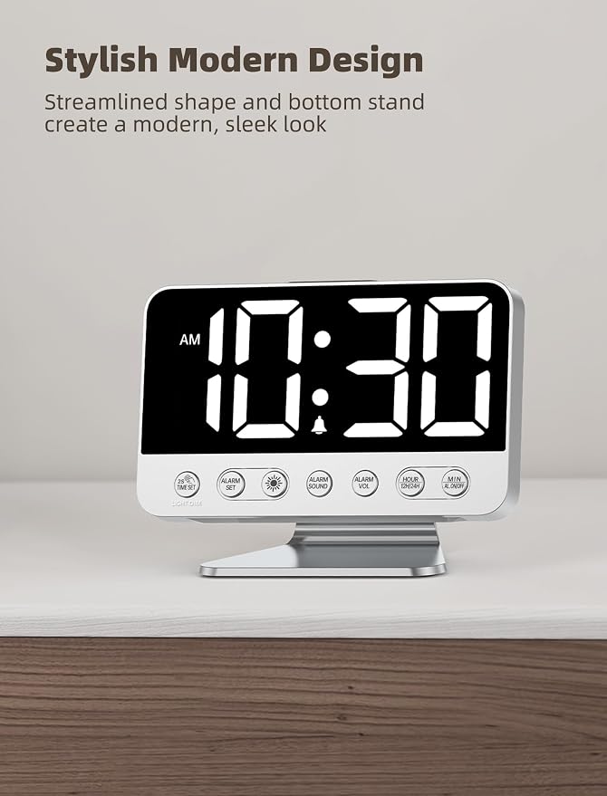 Odokee Digital Alarm Clocks for Bedrooms: Easy to Read Across The Room | Large - Image 7