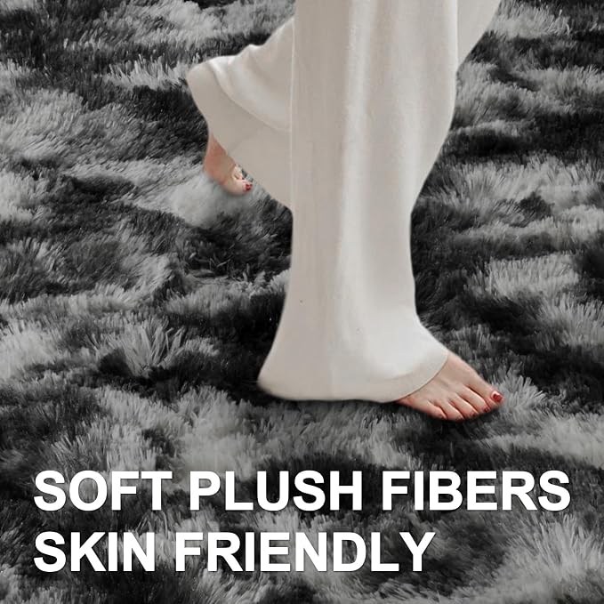 7x10 Ft Extra Large Shag Rugs for Living Room, Tie Dyed Ultra Soft Fluffy Furry - Image 4
