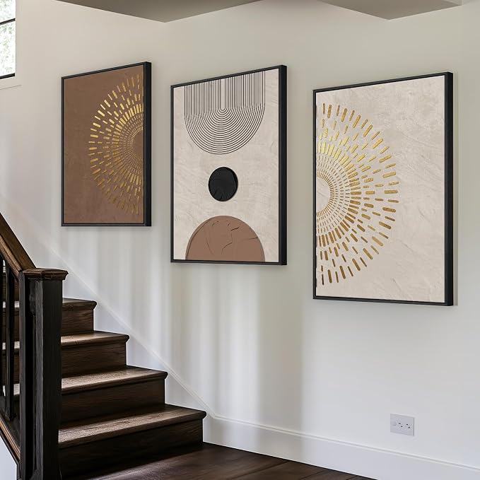 Boho Neutral Abstract Wall Art, 3 Piece, 20x30 In | Large framed pictures - Image 2