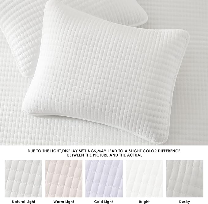 Oversized King Quilt-White Lightweight Bedspreads Quilt Bedding Set | Soft - Image 6