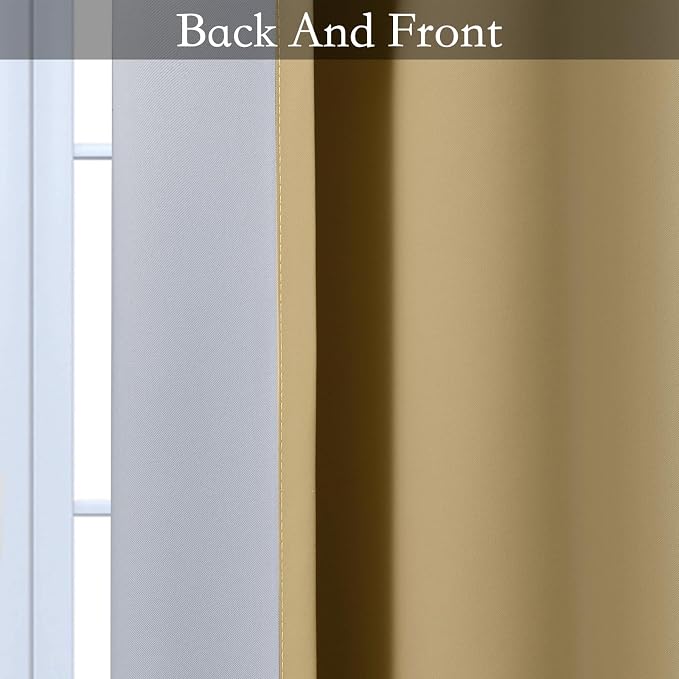 SimpleHome Ombre Beige to Grey White Curtains - Image 6