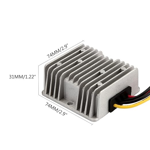 DC Voltage Reducer Converter DC 8V-40V to 12V 6A 72W Automatic Step Down Up Voltage Regulator Power Converter Waterproof Module Transformer for Golf Cart Club Car