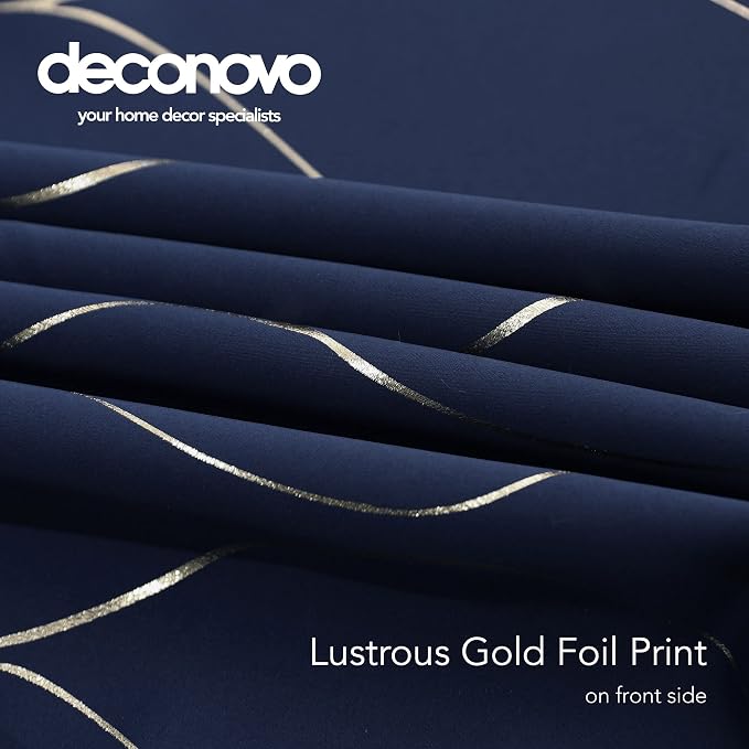 Deconovo Curtains for Living Room, Pattern Blackout Curtains 45 Inches Long | - Image 8