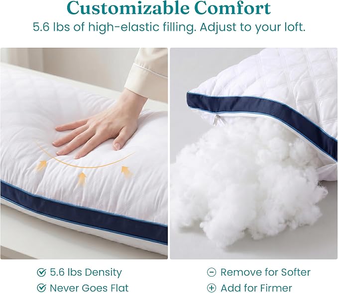 Oubonun Premium Adjustable Loft Quilted Body Pillows - Image 4