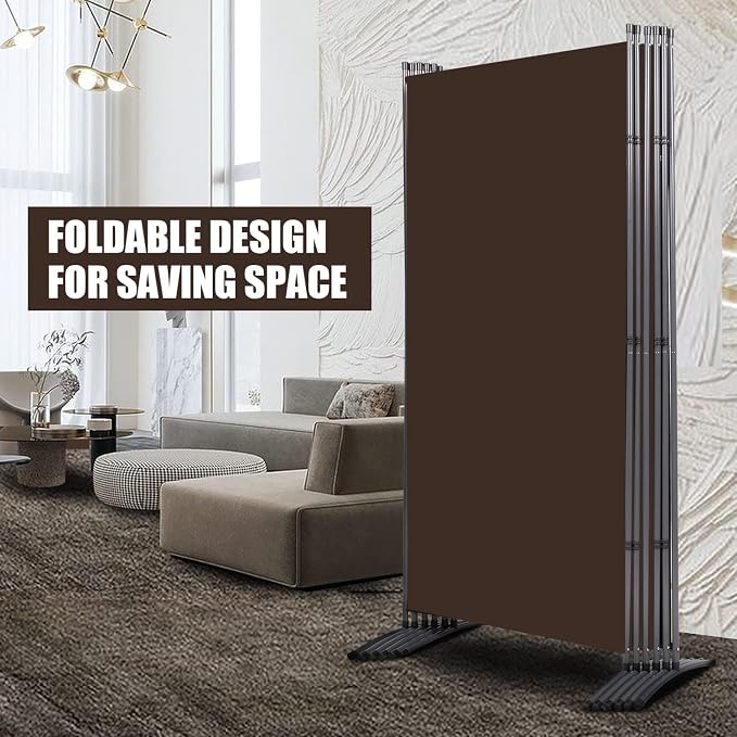 6 Panel Folding Room Divider, Sturdy Frame Freestanding Wall Divider | - Image 3
