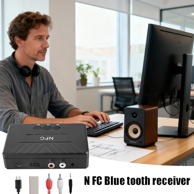 Wireless Audio Receiver, Compatibles With Old Stereo Systems, 10.5cm, B-luetooth Audio Adapter, Portable Music Receiver, Easy Installation And Travel-Friendly, For Driver, Gamers, Traveler Or Home Use