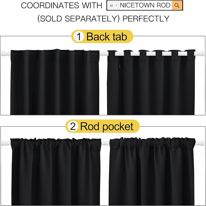 NICETOWN Blackout Curtains Shades Window Drapes - Image 3