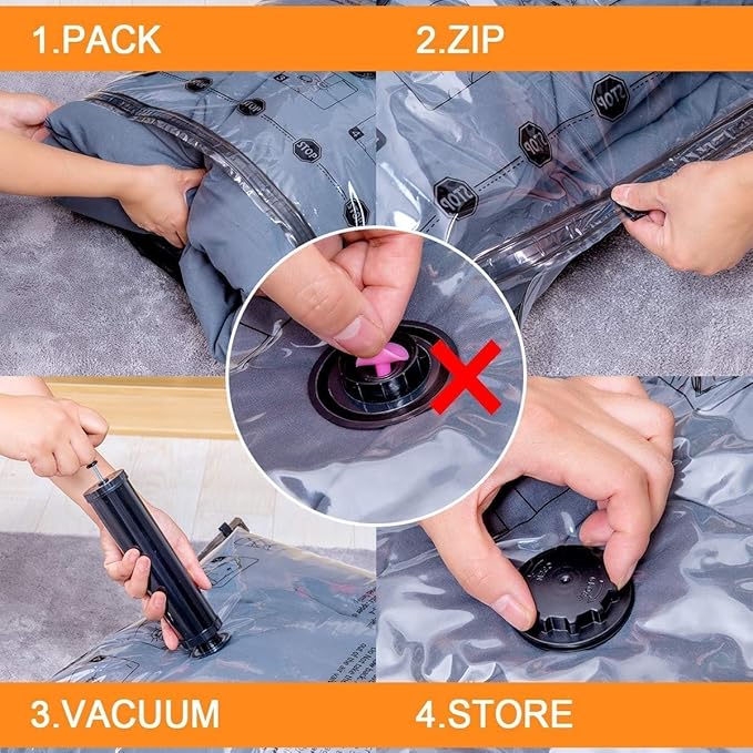 GONGSHI Vacuum Seal Bags for Clothing Travel & Home Storage, Travel Vacuum Bags - Image 5
