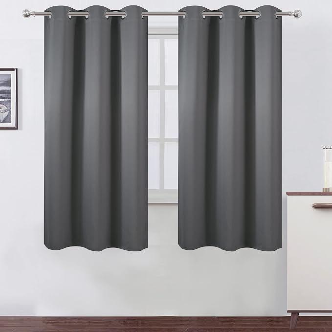 Frost Grey Thermal Blackout Curtains/38 x 63 Inch/Set of 2 Panels Room by Lemomo