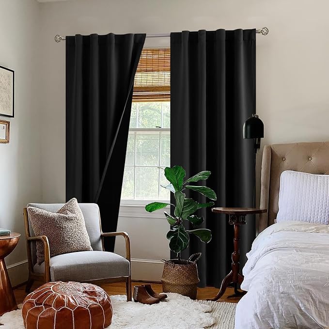 BGment Black 100% Blackout Curtains - Image 9