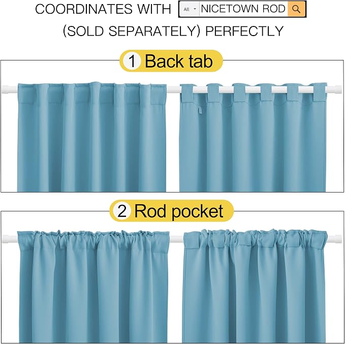NICETOWN Window Treatment Solid Blackout Curtains - Image 3