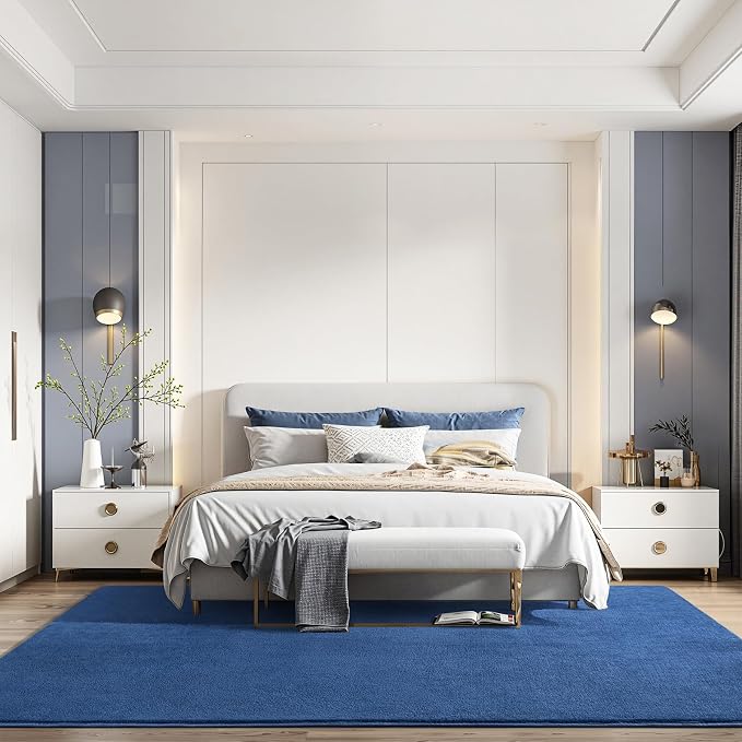 Large Area Rugs for Bedroom Living Room, 8x10 Blue Memory Foam Rug | Thickened - Image 7
