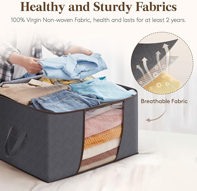 Lifewit 10 Pack 60L Clothes Storage Bins - Image 4