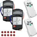 2 Pack Universal Ceiling Fan Remote Control Kits with Light Dimmer 3 Speed Fan Controller Receiver Lamp Dim Remote Replacement for Hampton Bay/Hunter/Harbor Breeze/Westinghouse/Honeywell & More