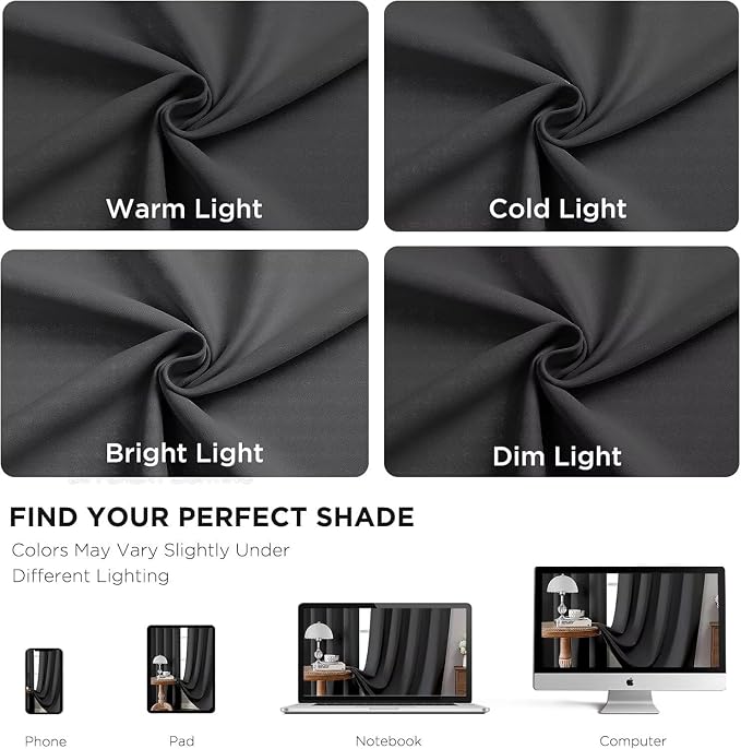 Joydeco Blackout Curtains 95 Inches Long 2 Panels Set, Thermal Insulated Long - Image 6