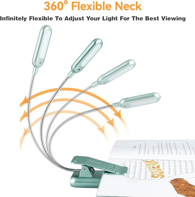 VAVOFO Rechargeable Book Light for Reading in Bed Kids, 7 LED Reading Light - Image 6