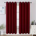 CUCRAF Burgundy Red Blackout Curtains 72 inch Length 2 Panels Set, Room by CUCRAF