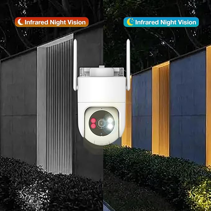 6MP TUYA Security Camera Outdoor, 2.4G/5G WiFi Cameras for Home Security 24/7 Recording, Pan-Tilt 360° View, Auto Tracking & Light Alarm, Color Night Vision,Two-Way Audio, Plug-in cam, IP66/Cloud/64GB