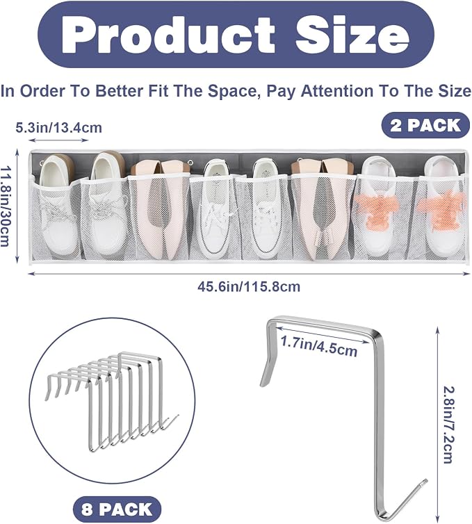 2 Pack RV Shoe Storage Solutions, Hanging Shoe Organizer - Image 2