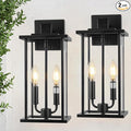 SIAFAVOI 2-Pack Large Outdoor Wall Light, 16" Exterior Lighting Fixtures Wall Mount, 2-Light Waterproof Wall Sconce, Modern Black Outdoor Lamps for Patio, Entryway