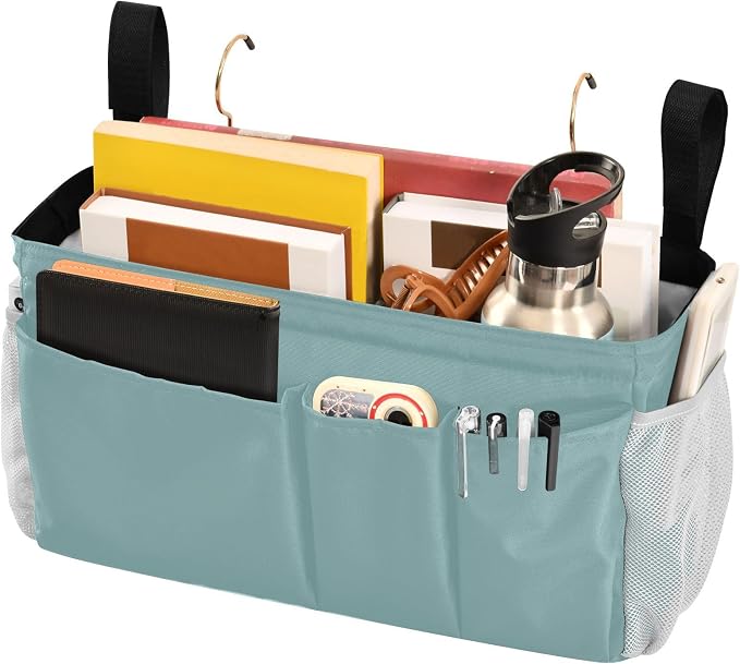 DOMIKING Teal Bedside Caddy for Dorm Bed Recliner Armrest Organizer - Image 3