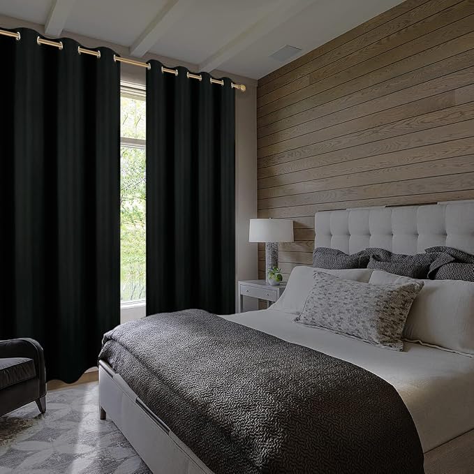 Diraysid Black Grommet Blackout Curtains - Image 6