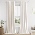 100% Blackout Linen Curtains 98 Inch Long by 52 Inch Wide 2 Panels Set by Guken