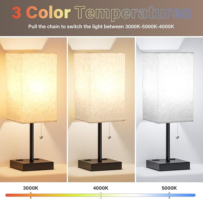 Bedside Lamp for Bedroom Set of 2 - Image 3