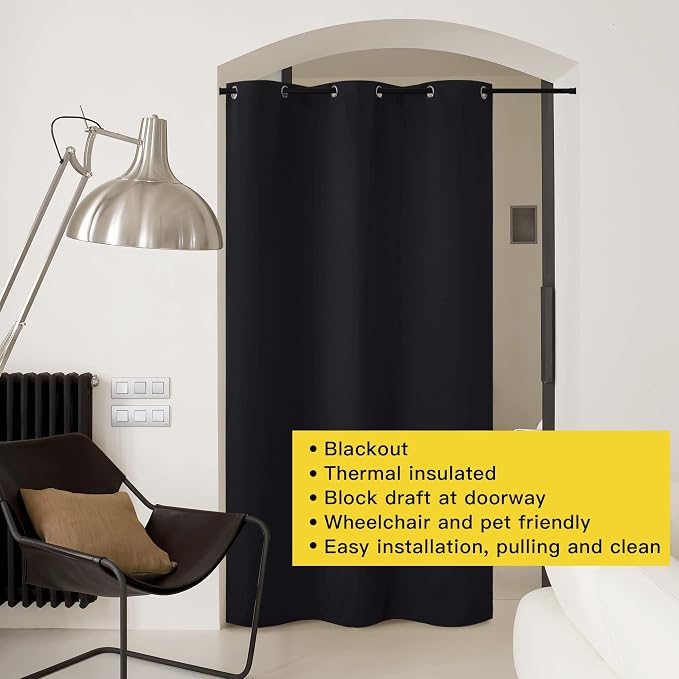 NICETOWN Door Divider Curtain for Doorway, Bedroom Closet Door Cover, Privacy - Image 3