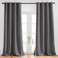 NICETOWN Grey Bedroom Curtains Blackout 96 inches Long, Grommet Energy Saving by NICETOWN