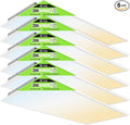 SLAclite 6 Pack 2x4 LED Flat Panel Light 50/40/35/30/25W 6500lm Adjustable, 0-10V Dimmable LED Flush Mount Ceiling Light Fixtures, 2.7K/3K/3.5K/4K/5K Selectable for Office Kitchen Garage - ETL Listed