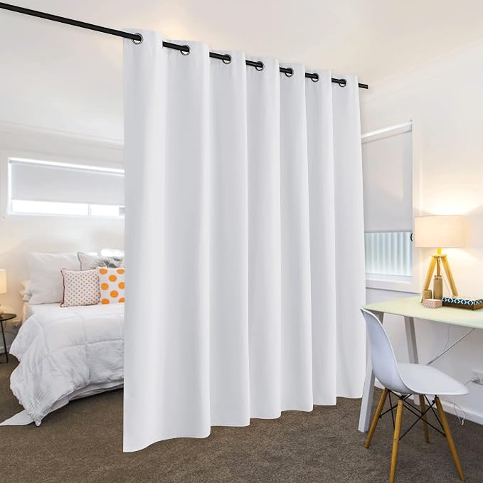 RYB HOME White Curtains Room Seperating Divider - Image 3