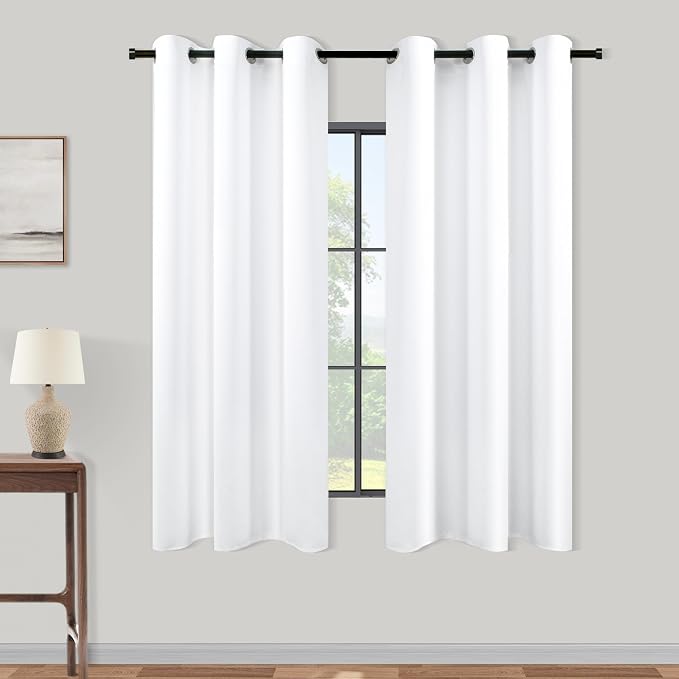 KOUFALL White Kitchen Curtains Sets by KOUFALL