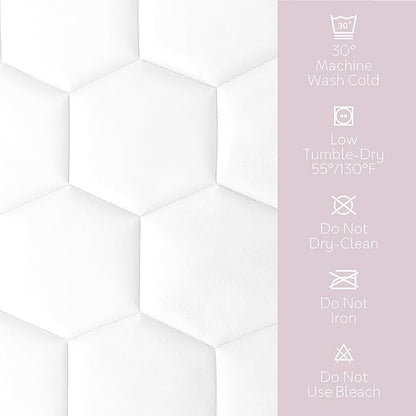 Hearth & Harbor California King Size Quilted Fitted Mattress Pad Cover, 100% Waterproof Mattress Protectors, Deep Pocket Fitted Mattress Cover 8" - 21" (72" x 84", White)