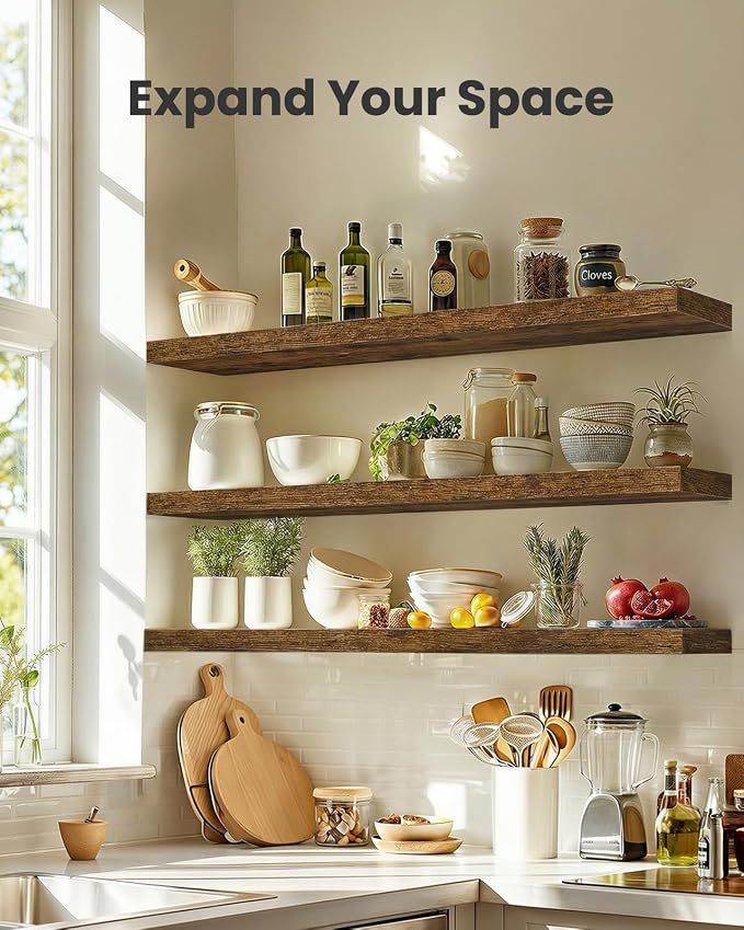 Amada 47.2" Floating Shelves for Wall Decor & Storage, Living Room, 22 lbs - Image 3