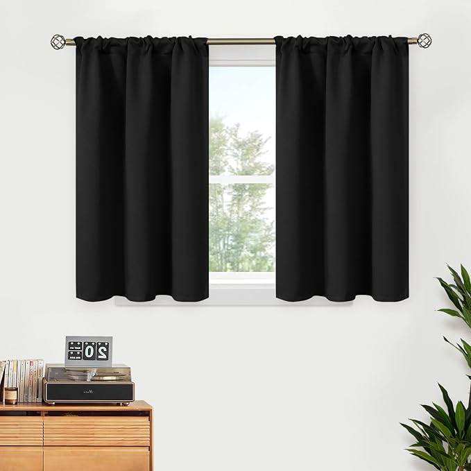 BGment Black Curtains 36 Inches Long by BGment
