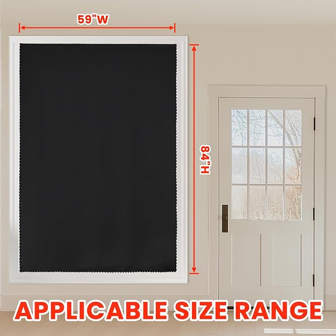 AJAZZ 100% Blackout Shades Window Cover Self Adhesive Curtains Sticky Curtain - Image 6