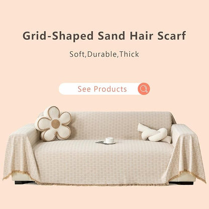 Coffee Couch Cover Blanket Cute Geometrical Jacquard Washable Sofa Cover for Extra Large Furniture for 3 Cushion Sofa L Shaped Sectional Couch Blanket 71"x 118"