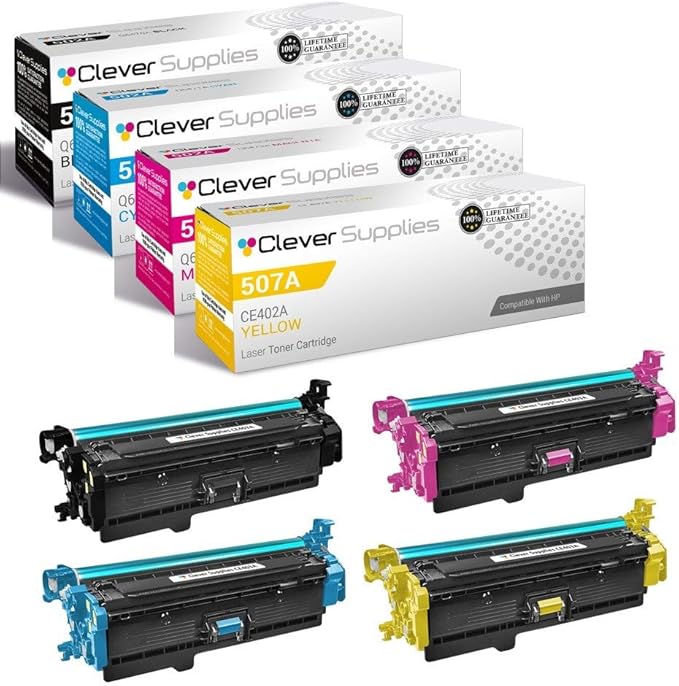 CS Replacement Toner Cartridge Compatible with HP 507X 507A CE400X CE401A CE402A CE403A for Enterprise M551n M551dn M551xh M570dw M570dn M575c M575dn (Black Cyan Magenta Yellow 4-Pack)