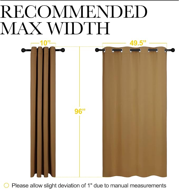NICETOWN Sleek Blackout Curtains 96 inches Length - Image 7