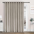 Macochico Extra Wide 100% Blackout Chenille Curtains 100" Wx96 L Thermal Drapes for Sliding Door Living Room Bedroom Auditorium Hotel Beige Taupe Curtains Grommet Top with Tieback Classic 1 Panel