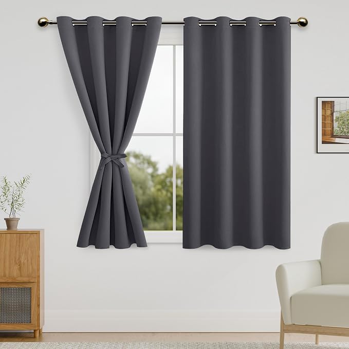 DWCN Dark Grey Blackout Curtains by DWCN
