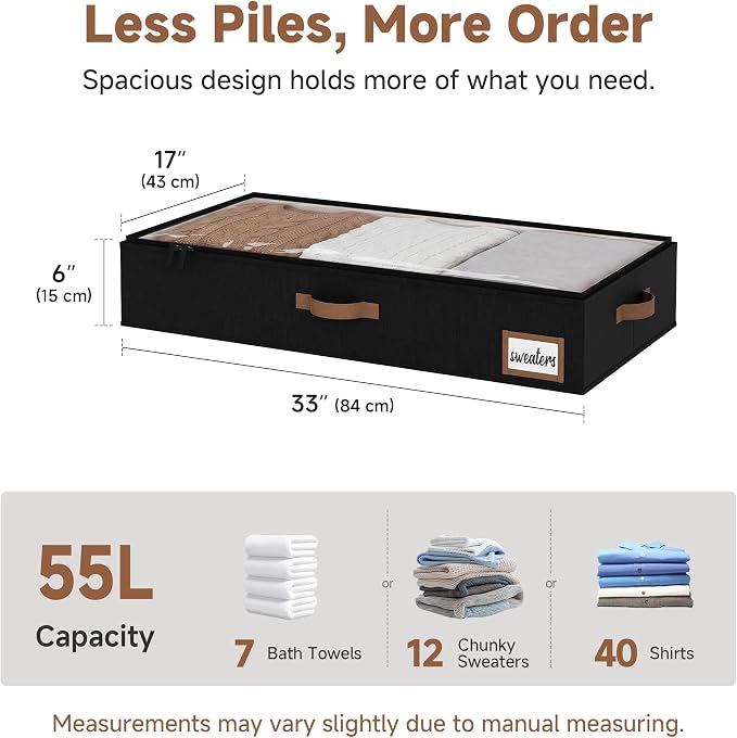 StorageWorks 6 Inch Low Profile Under Bed Storage Containers - Image 2