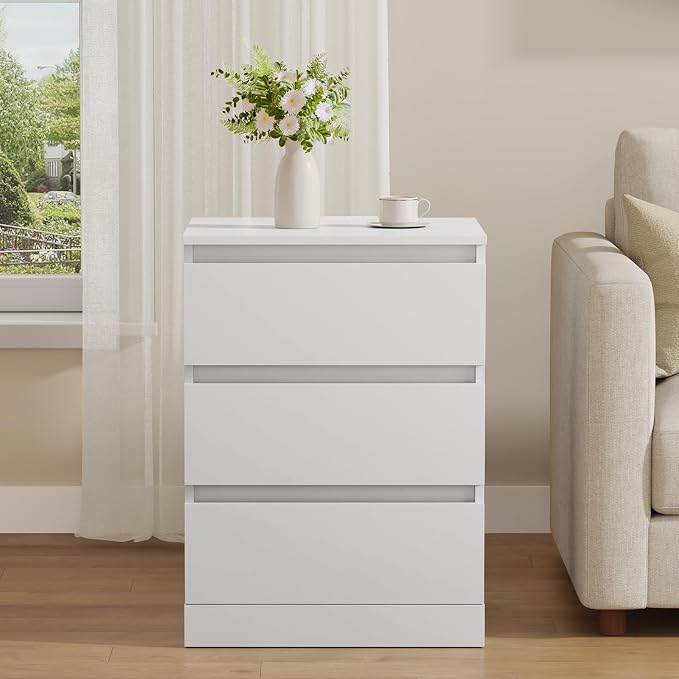 Nightstands Set of 2 with Charging Station and Drawer, Modern End Tables - Image 4