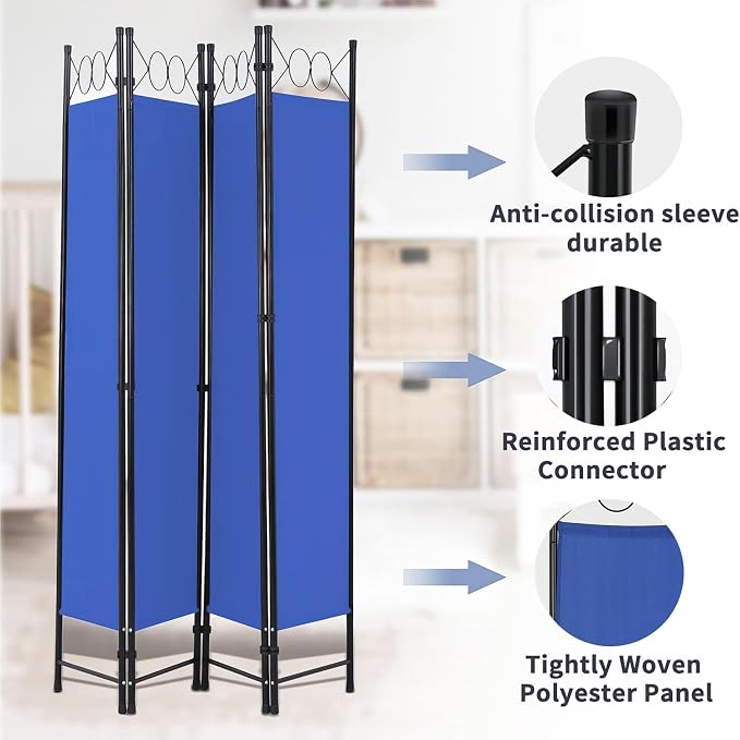Room Divider 4 Panels 6FT Room Divider - Image 5