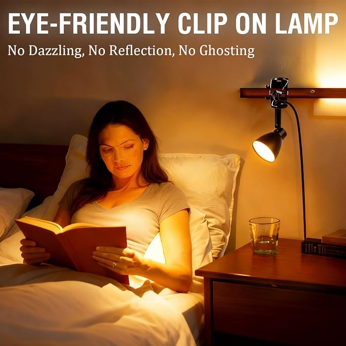CRI90+ Clip Reading Light, Small Clamp on Bed Lamp - Image 5