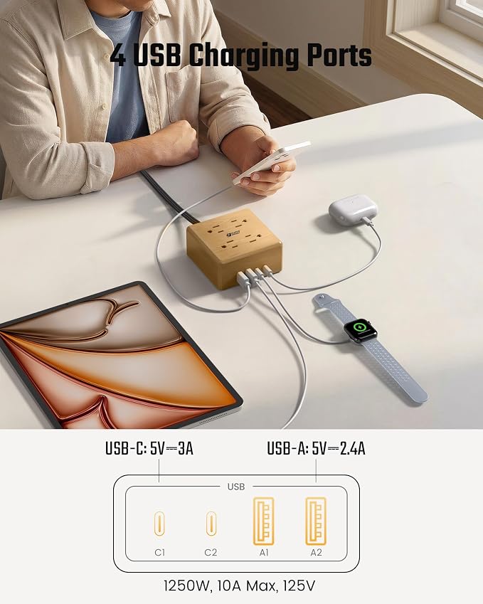 USB Power Strip Surge Protector - Image 4