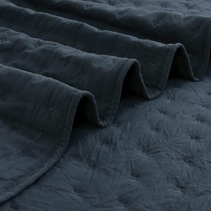 ROARINGWILD Navy Blue King Size Quilt Bedding Set - Image 8